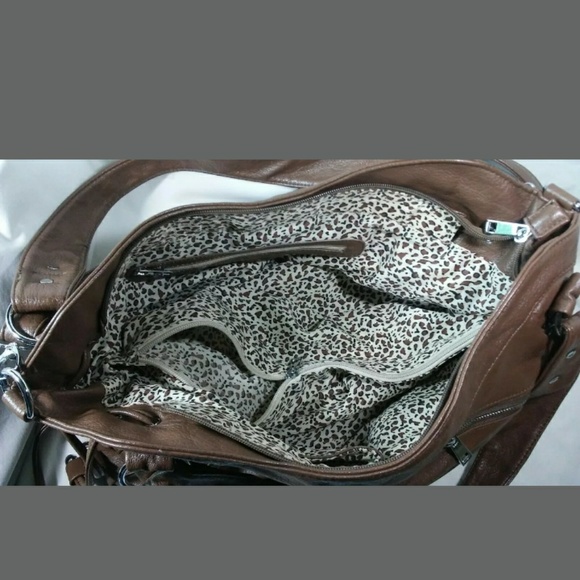 L & J Brown Leather Crossbody Shoulder Bag Handbag - Picture 8 of 8